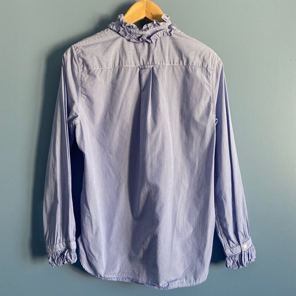 J. Crew Light Blue Ruffled Button-Up Shirt - Picture 4 of 4